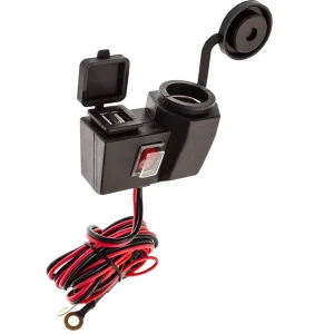 UA-ANDLEBAR CHARGER MOUNT 12V + DUAL USB CHARGER